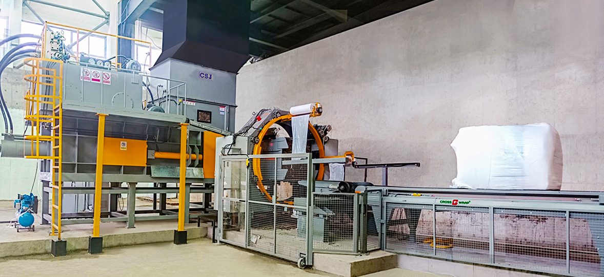 نظام تخزين النفايات المنزلية ونقلها وتعبئتها